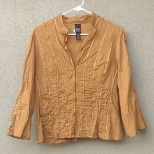 Work to Weekend Gold Cotton Blouse 12